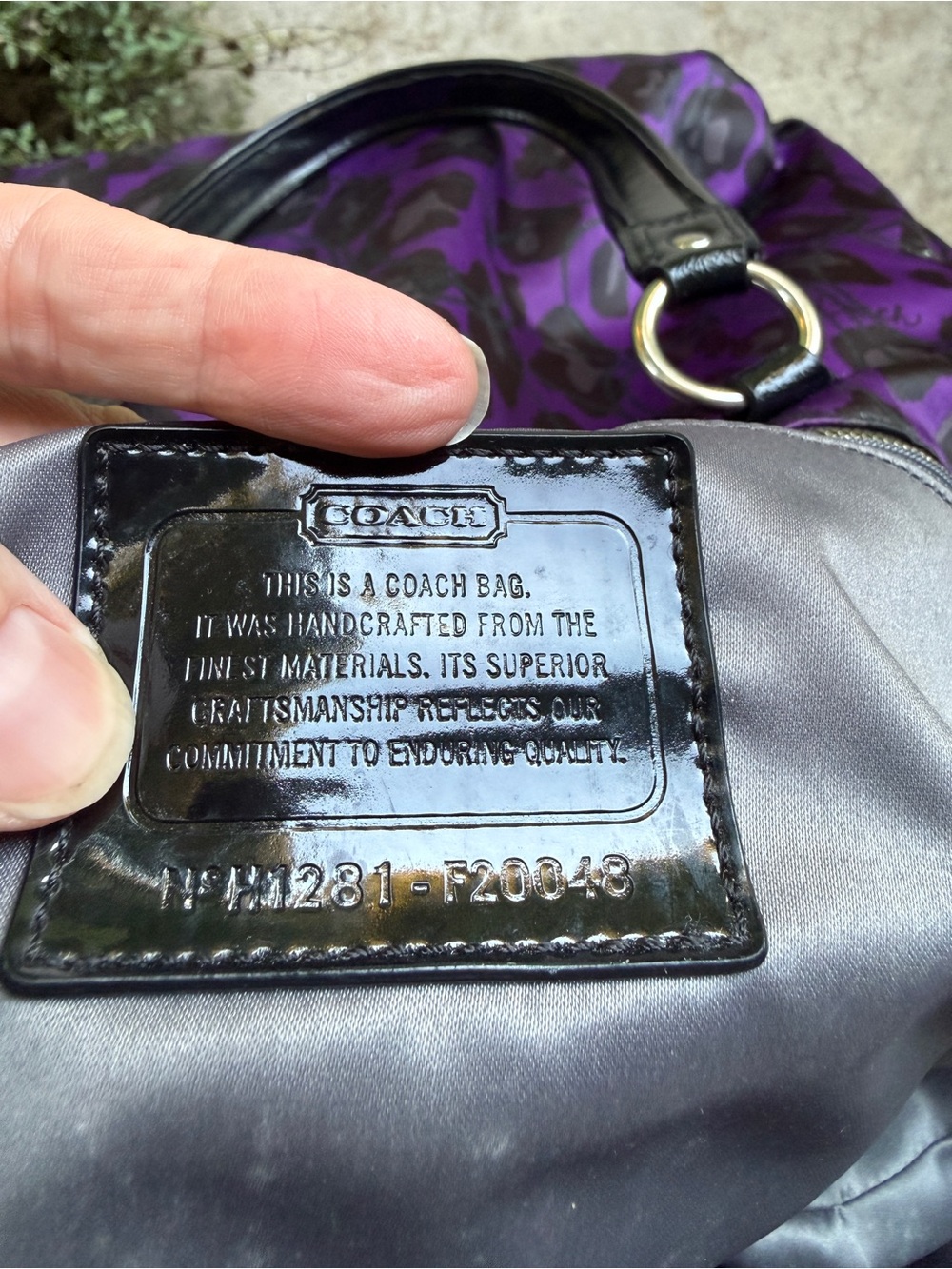 Coach Poppy F20048 Purple Black Ocelot Leopard Tote Y2K Rare - Picture 14 of 14
